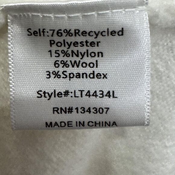 Line & Dot Sweater Womens Small White Beaded Fringe Hem Crewneck Cropped LT4434L - Picture 8 of 9